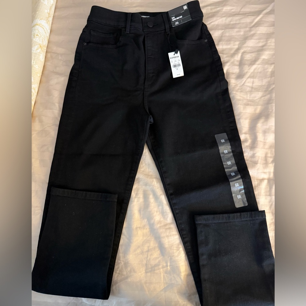 Express Women’s Black High-Rise Slim Leg Jeans